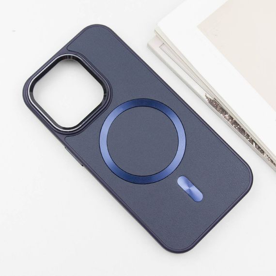 Шкіряний чохол SnapCase with MagSafe для Apple iPhone 15 Pro (6.1") Dark Blue | Зображення 2