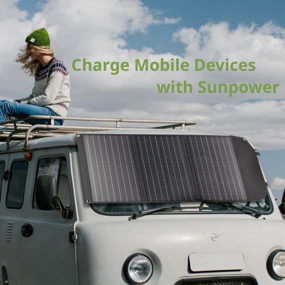 Зарядний портативний пристрій сонячна панель Bresser Mobile Solar Charger 120 Watt USB DC Зарядна станція | Зображення 8