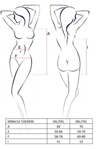 Сорочка з глибоким декольте Passion MIRACLE CHEMISE Чорна black 4XL/5XL | Зображення 1