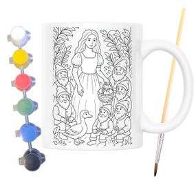 Набор для творчества кружка раскраска Белоснежка (по мотивам сказки братьев Гримм) 330 мл белая (КР0189)