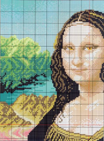Набір для вишивання за нанесеною на канву схемою "Mona Lisa 2 ".AIDA 14CT printed , 35*47см | Зображення 2