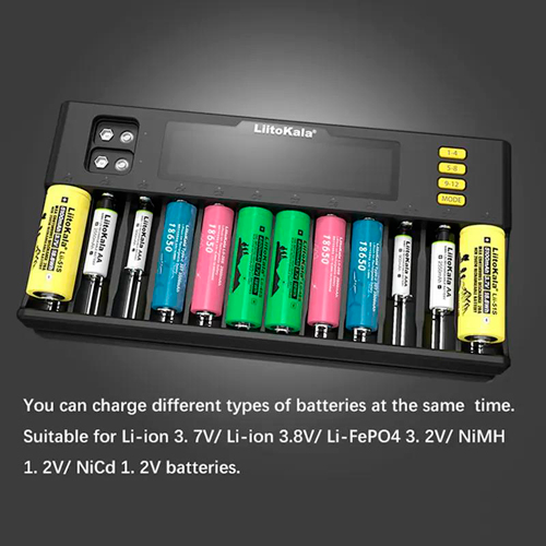 Зарядное устройство LiitoKala Lii-S12, для аккумуляторов 26700, 26650, 2170/0, 18650, AA, 9V | Зображення 4