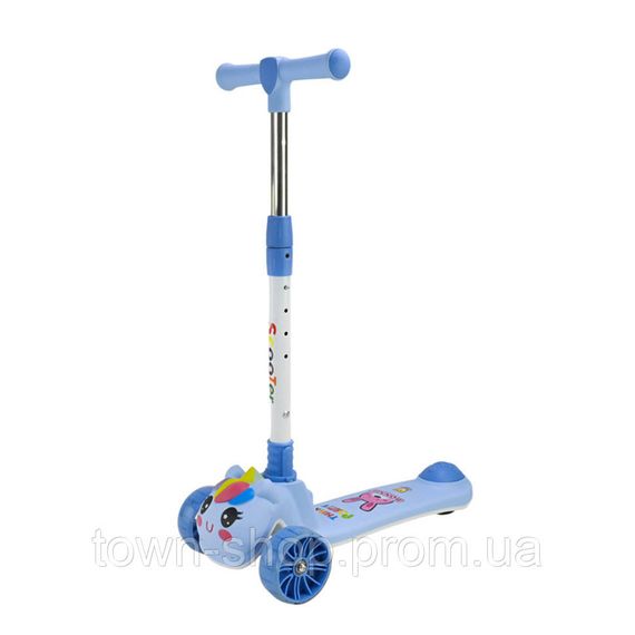 Детский самокат 3-х колесный SC2619(Blue) колеса PU, с музыкой и светом