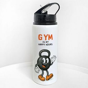 Пляшка для води з трубочкою Gym is my happy hours 600 мл (PLV_25A046)