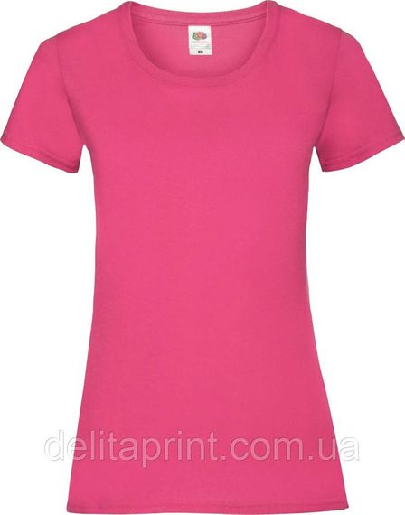 Футболка Fruit of the Loom Valueweight Ladies Ярко-Розовый М
