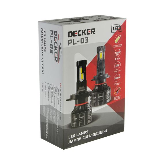 Світлодіодна лампа Decker Led PL-03 5K H4 H/L Can Bus (1 лампа) | Зображення 4
