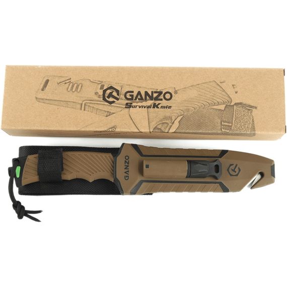 Ніж Ganzo G8012V2-DY коричневий (G8012V2-DY) з паракордом | Зображення 7