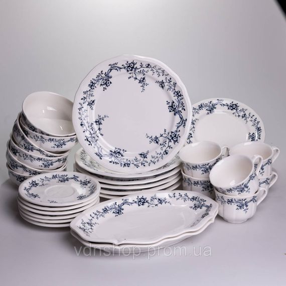 Столовий набір посуду тарілок і чашок 32 предмети на 6 персон Vintage порцеляновий YY78-10A | Зображення 4