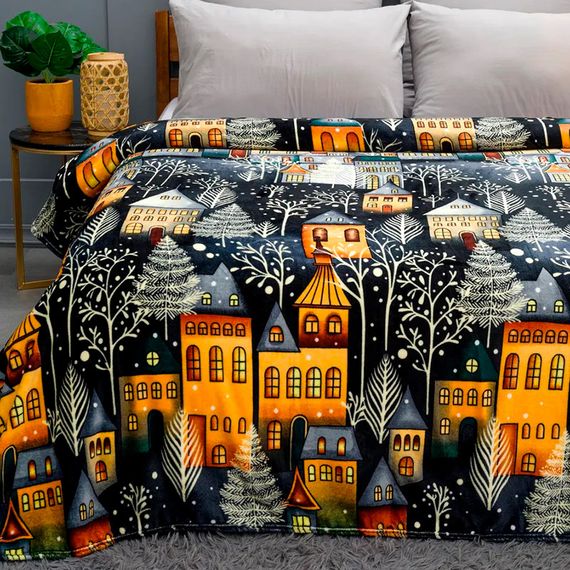 Плед флис Зимний городок 150x200 см Love You