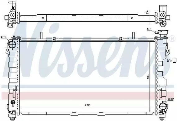 Радіатор охолодження двигуна DODGE CARAVAN, CHRYSLER VOYAGER, NISSENS (61005)