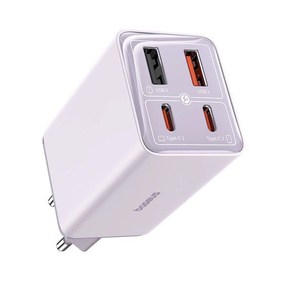МЗП Baseus GaN6 Pro OS 2C+2U 65W + Type-C to Type-C 100W (1m) (P10162701)