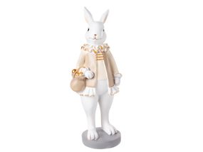 Статуэтка Rabbit with a basket Beige 10х8х26 см