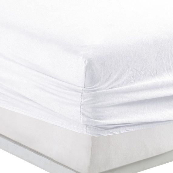 Простирадло Kayra 90х200+25 см трикотаж люкс на резинці Біле