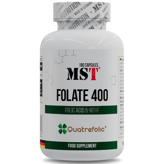 Витамин B для спорта MST Nutrition Folate 400 Quatrefolic 180 Caps