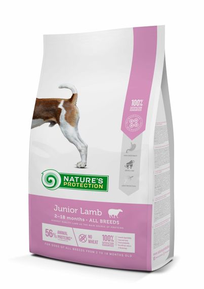 Корм Nature's Protection Junior Lamb All Breeds сухий для цуценят всіх порід з ягнятиною 7.5 кг