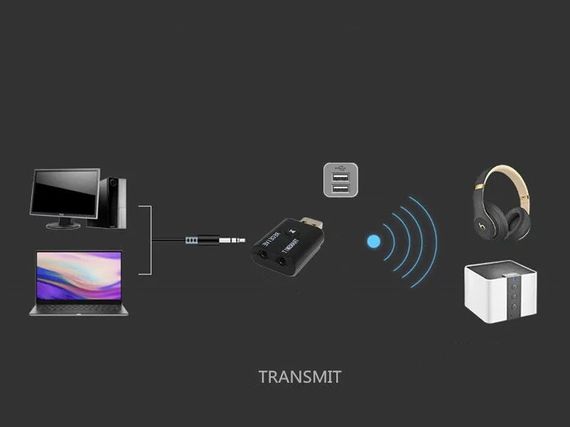 2 в 1 універсальний адаптер M188, передавач і ресивер Bluetooth 5.0 | Зображення 3