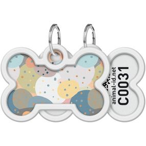 Адресник для животных WAUDOG Smart ID с QR паспортом "Абстракция", кость 40х28 мм (0640-0219)