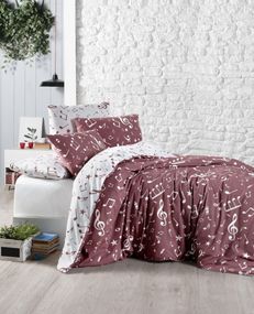 Постільна білизна First Choice Ranforce 200 х 220 см Major Dark Red