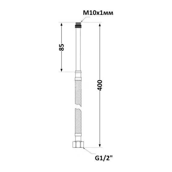 Thermo Alliance Forte Шланг для води, NYLON М10х40 см довгий (пара) SF390W40L | Зображення 1