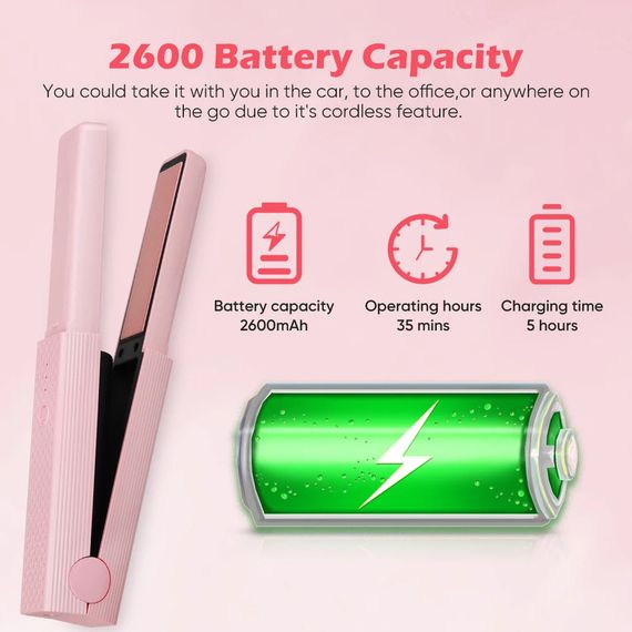 Плойка-утюжок з акумулятором LSM-637 бездротова для зручності укладки волосся від XPRO (45025-LSM-637_431) | Зображення 7