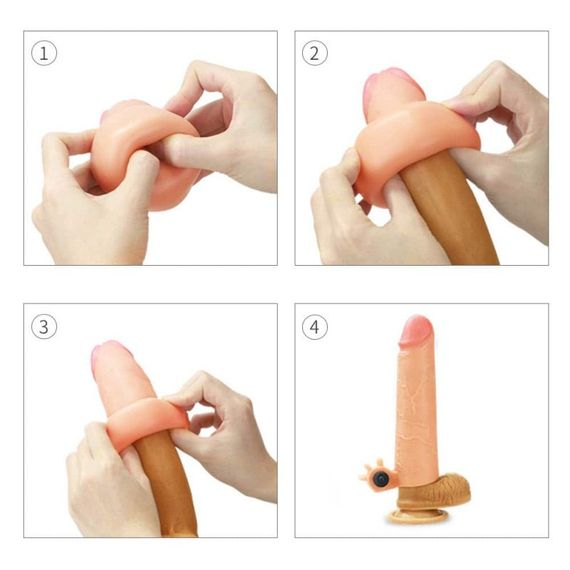 Вібронасадка на член - Revolutionary Silicone Nature Extender Add 2" Flesh sexstyle | Зображення 2