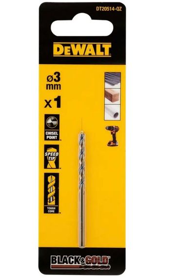 Свердло по металу DeWalt BLACK & GOLD HSS-G 3 мм (DT20514)