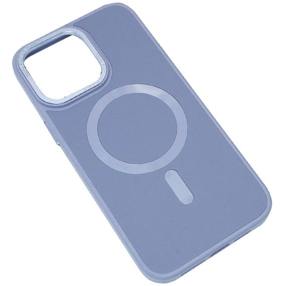 Шкіряний чохол Bonbon Leather Metal Style with MagSafe для Apple iPhone 13 (6.1") Блакитний/Mist blue | Зображення 1