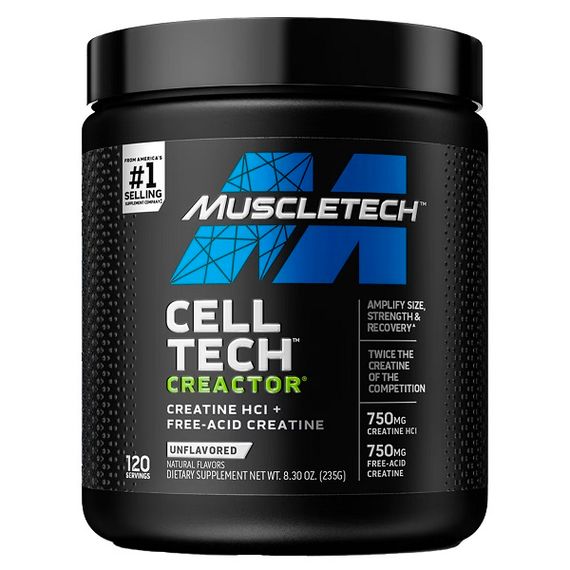 Креатин комплекс MuscleTech Cell Tech CREACTOR, Creatine HCI + Free-Acid Creatine 235 g /120 servings/ Unflavored