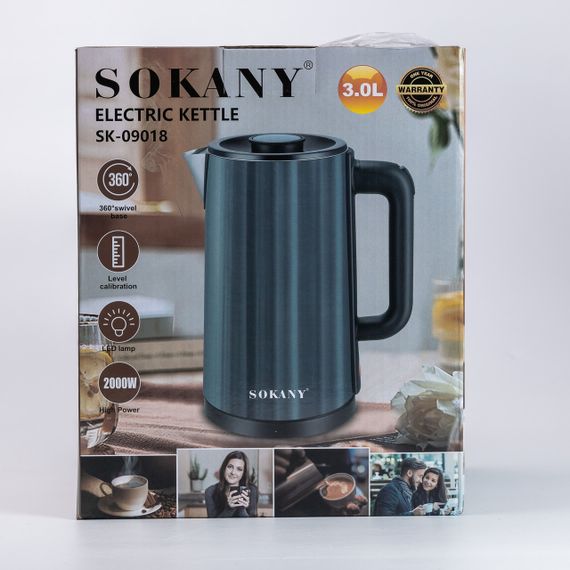 Электрочайник Sokany 3 литра Зеленый SK-09018GR | Зображення 9
