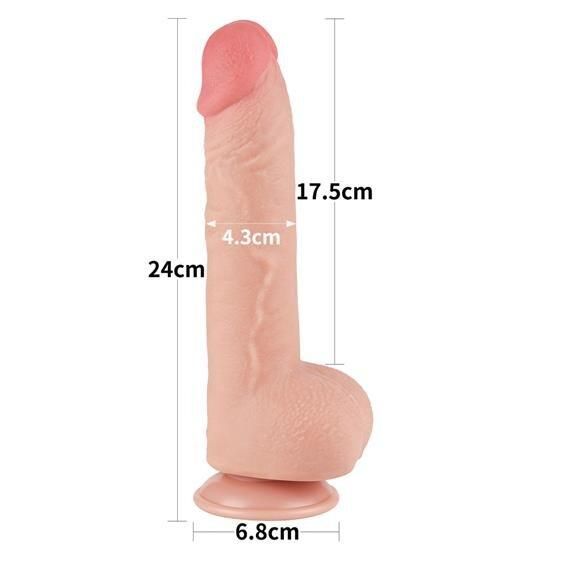 Фаллоимитатор - Sliding-Skin Dual Layer Dong 9.5" Flesh sexstyle | Зображення 2