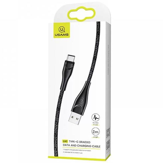 Дата кабель Usams US-SJ395 U41 Type-C Braided Data and Charging Cable 2m | Зображення 3