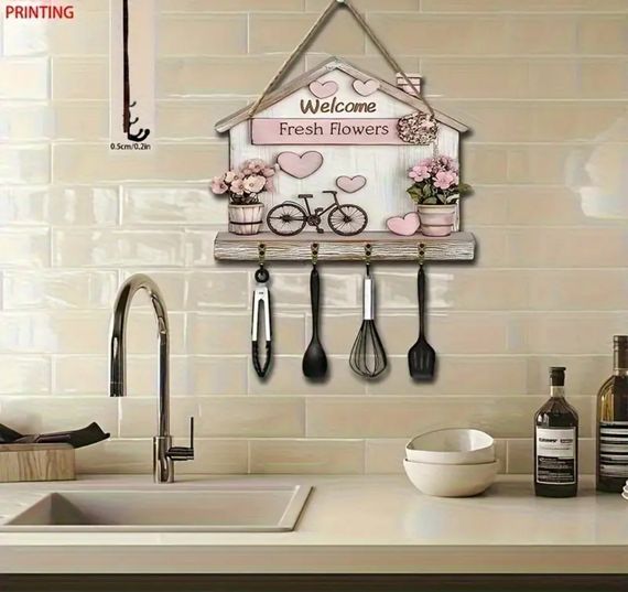 Дошка - ключниця декоративна welcome Fresh Flowers | Зображення 3