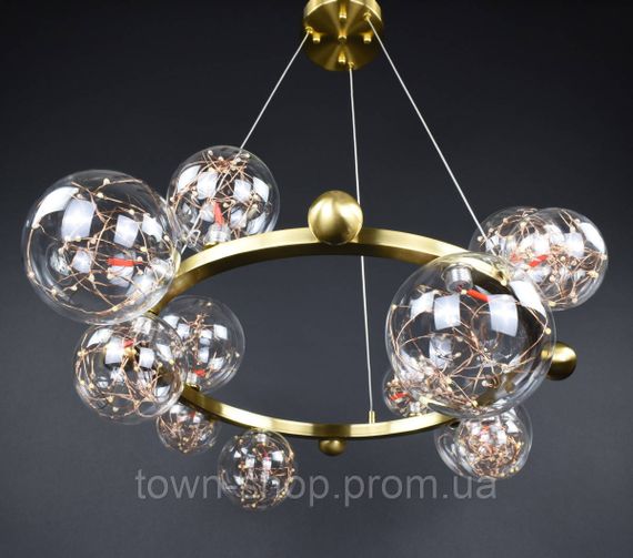 Люстра потолочная LED MD9138-12-led Латунь 40-130х78х78 см. | Зображення 2