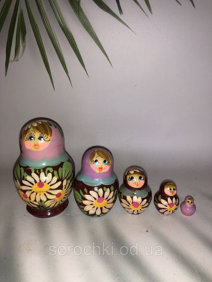 Сувенір, матрьошка, пузата," Ромашка",пятірка, висота 9см.