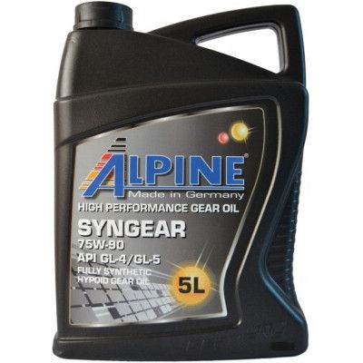Трансмиссионное масло Alpine Syngear 75W-90 GL-4/GL-5 5л (0745-5)