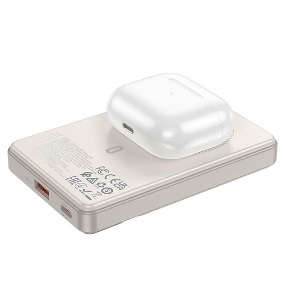Універсальна Мобільна Батарея Power Bank Hoco Q18 Tourer 22.5W with magnetic 10000mAh Колір Молочно бiлий | Зображення 6