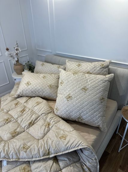 Подушка стеганая из эко овчины Leri Max Pure Wool 21506 50х50 см бежевая | Зображення 6
