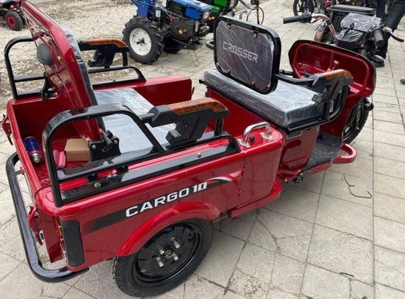 Электротрицикл Crosser CARGO 10 1000W 60V 32Ah, грузовой электроскутер с кузовом до 250 кг Червоний | Зображення 4