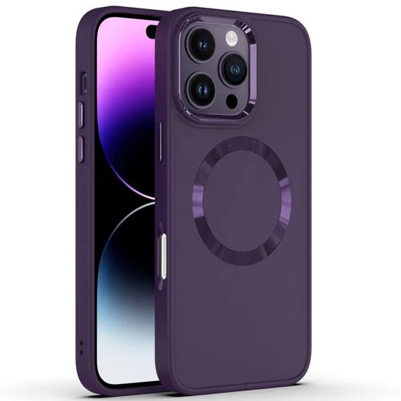 TPU чохол Bonbon Metal Style with MagSafe для Apple iPhone 16 Pro Max (6.9") Фіолетовий / Dark Purple