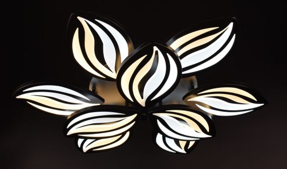 Люстра світлодіодна стельова LED світильник для квартири на стелю лед з пультом 25856 Чорний 10х70х70 см. | Зображення 1