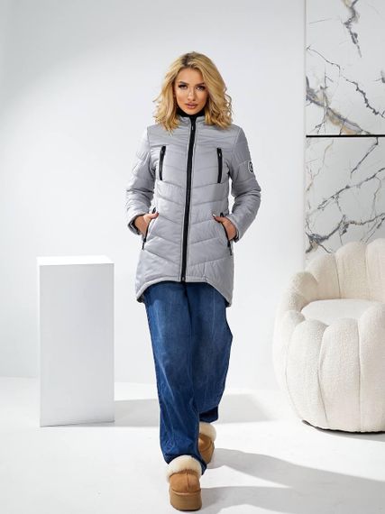 Елегантна жіноча парка, арт. 300, світло сірий