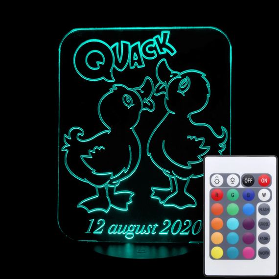 Акриловый светильник-ночник с пультом 16 цветов Утята tty-n001596