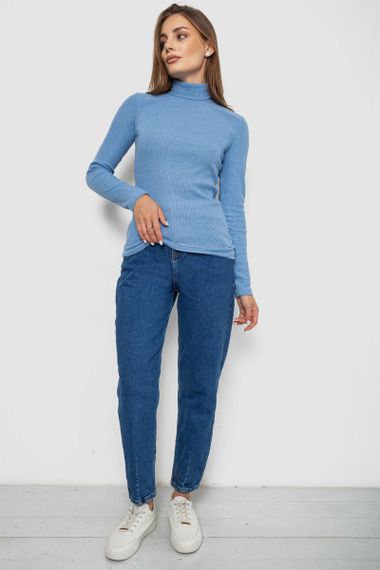 Гольф женский однотонный в рубчик, цвет голубой, 238R803 | Зображення 1