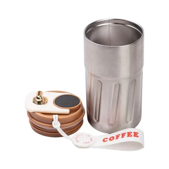 Термокружка Coffee с датчиком температуры 500 мл коричневая HP-14-10BR | Зображення 3