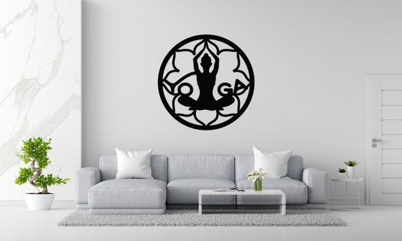 Панно декоративне картина на стіну Йога 400х400 acr-p000194