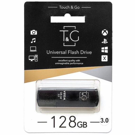 Флеш-накопичувач T&G 121 Vega Series USB 3.0 — 128GB Чорний | Зображення 1
