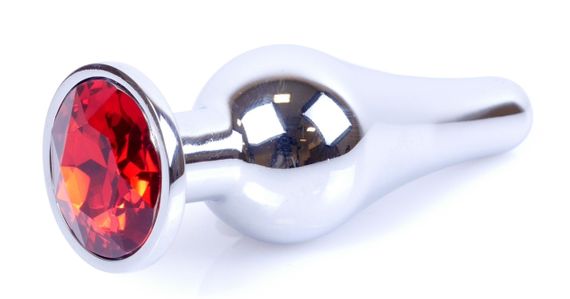 Анальний затор Boss Series - Jewellery Silver BUTT PLUG Red, BS6400073 Sex Aura | Зображення 2