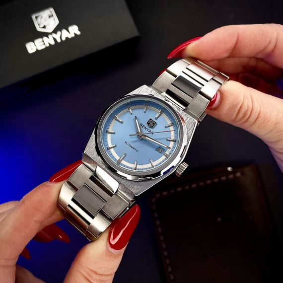 Чоловічий годинник Benyar BY-5203 Silver-Ligh Blue | Зображення 3