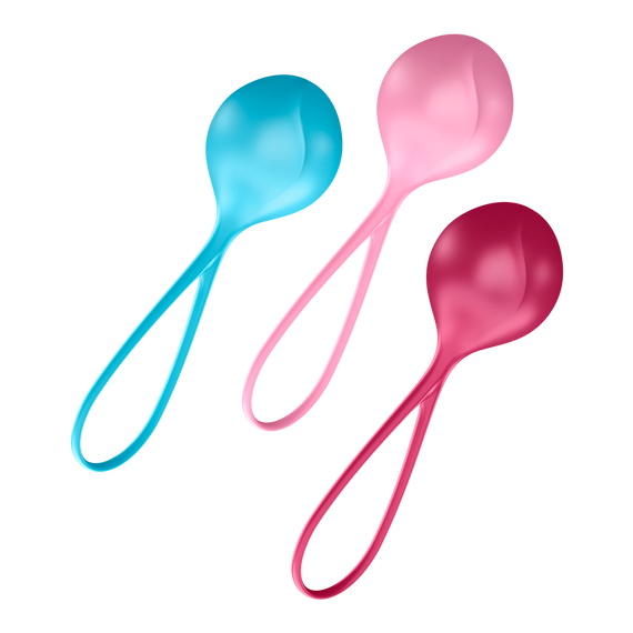 Набір одинарних вагінальних кульок Satisfyer Strengthening Balls різнокольорові sexstyle