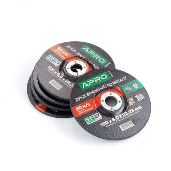 Диск зачисний для металу 150х6х22,22мм (5 шт. в пач) APRO 8290161 | Зображення 2